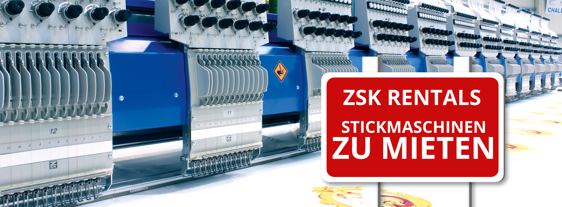 ZSK Stickmaschinen leihen mit ZSK Rentals