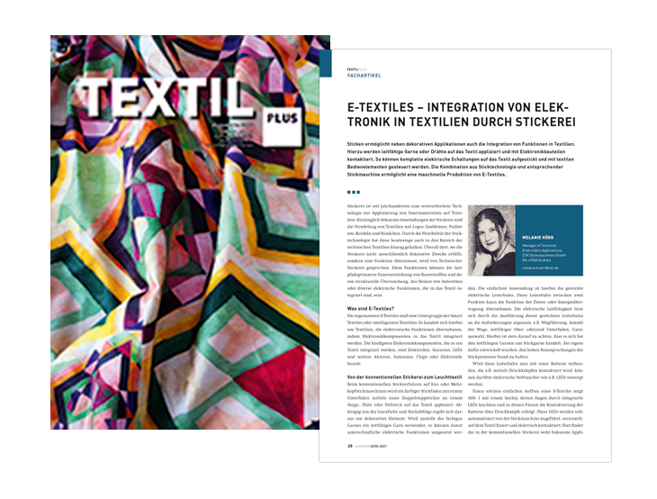 Fachartikel von Melanie Hoerr, Manager Technical Embroidery Applications, ZSK STICKMASCHINEN