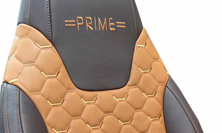 Rühl Leder offers many different capabilities to decorate leather by ZSK embroidery machines for car and motorhome interior.