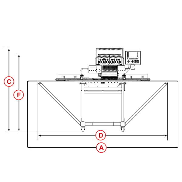 SPRINT 7XL - Abmessungen Frontansicht