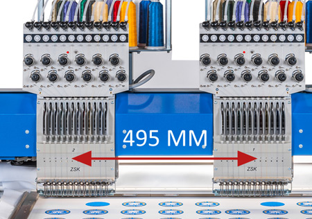 Die Maschinen der Serie RACER II verfügen standardmäßig über einen Kopfabstand von 495 mm