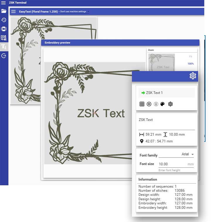 ZSK TERMINAL - Software für den Stickerallatg