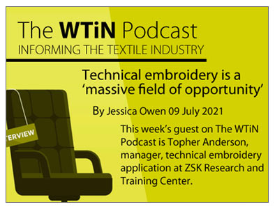 Podacast - "Technical Embroidery is a massive field of opportunity" with Dr. Topher Anderson, ZSK STICKMASCHINEN Manager Technical Embroidery Systems